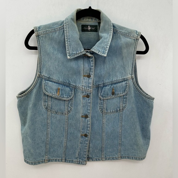 Denim Sleeveless Jacket - Picture 1 of 8